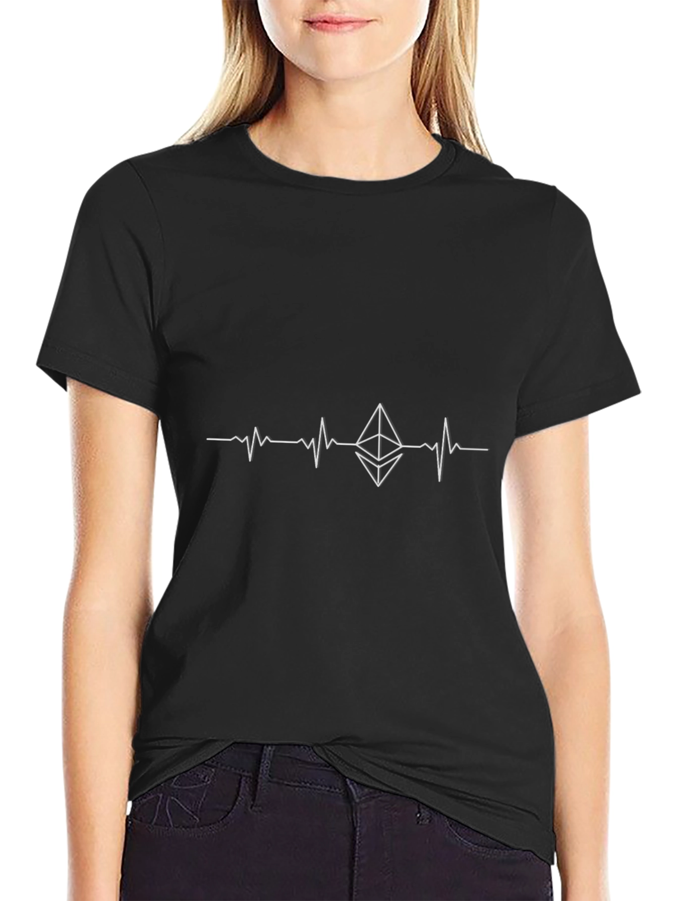 Ethereum Heartbeat Black T-Shirt Crypto Lover Tee