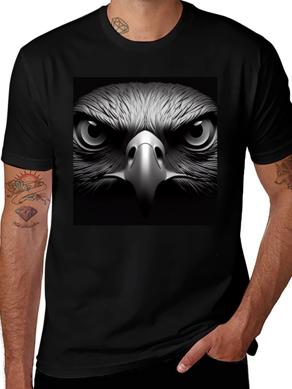 Eagle Eye Graphic Black T-Shirt