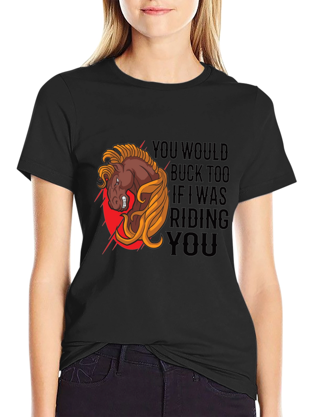 Funny Horse Riding Graphic T-Shirt