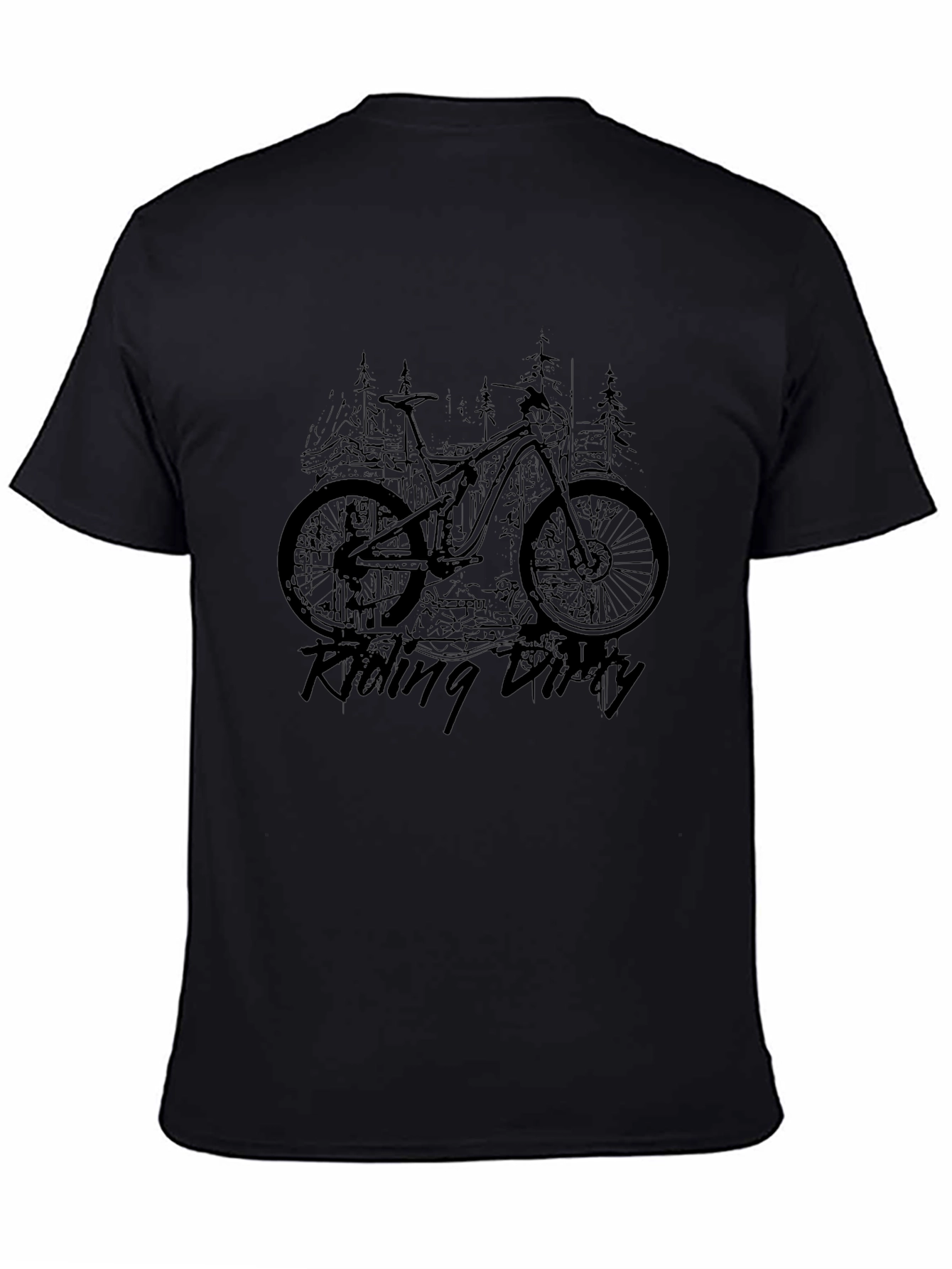 Riding Dirty Black T-Shirt - Mountain Bike Design