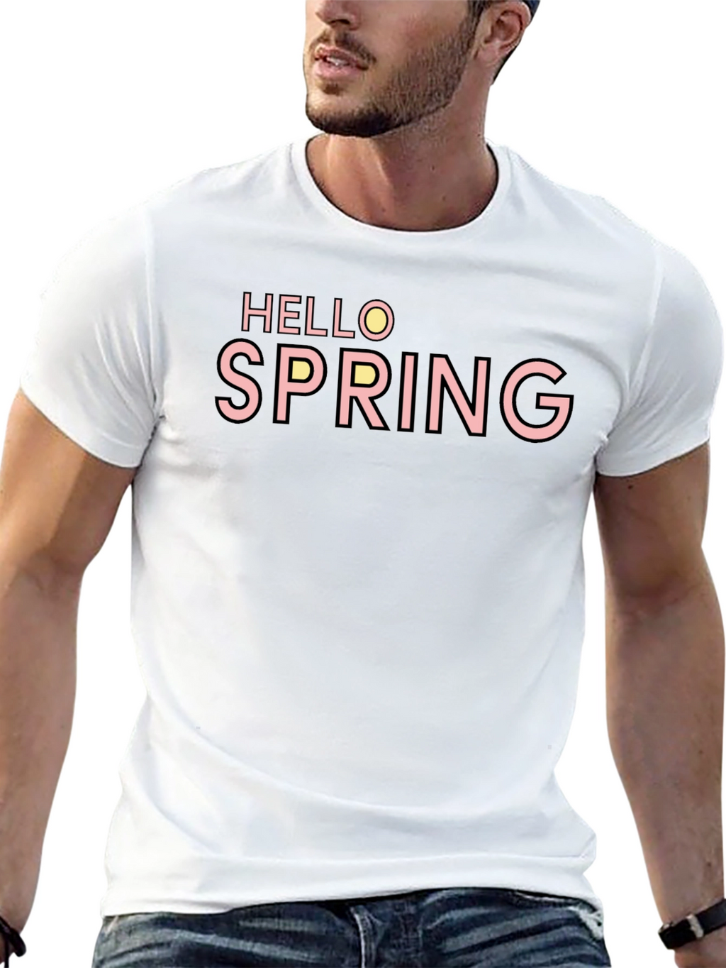 Hello Spring T-Shirt - Short Sleeve Crew Neck