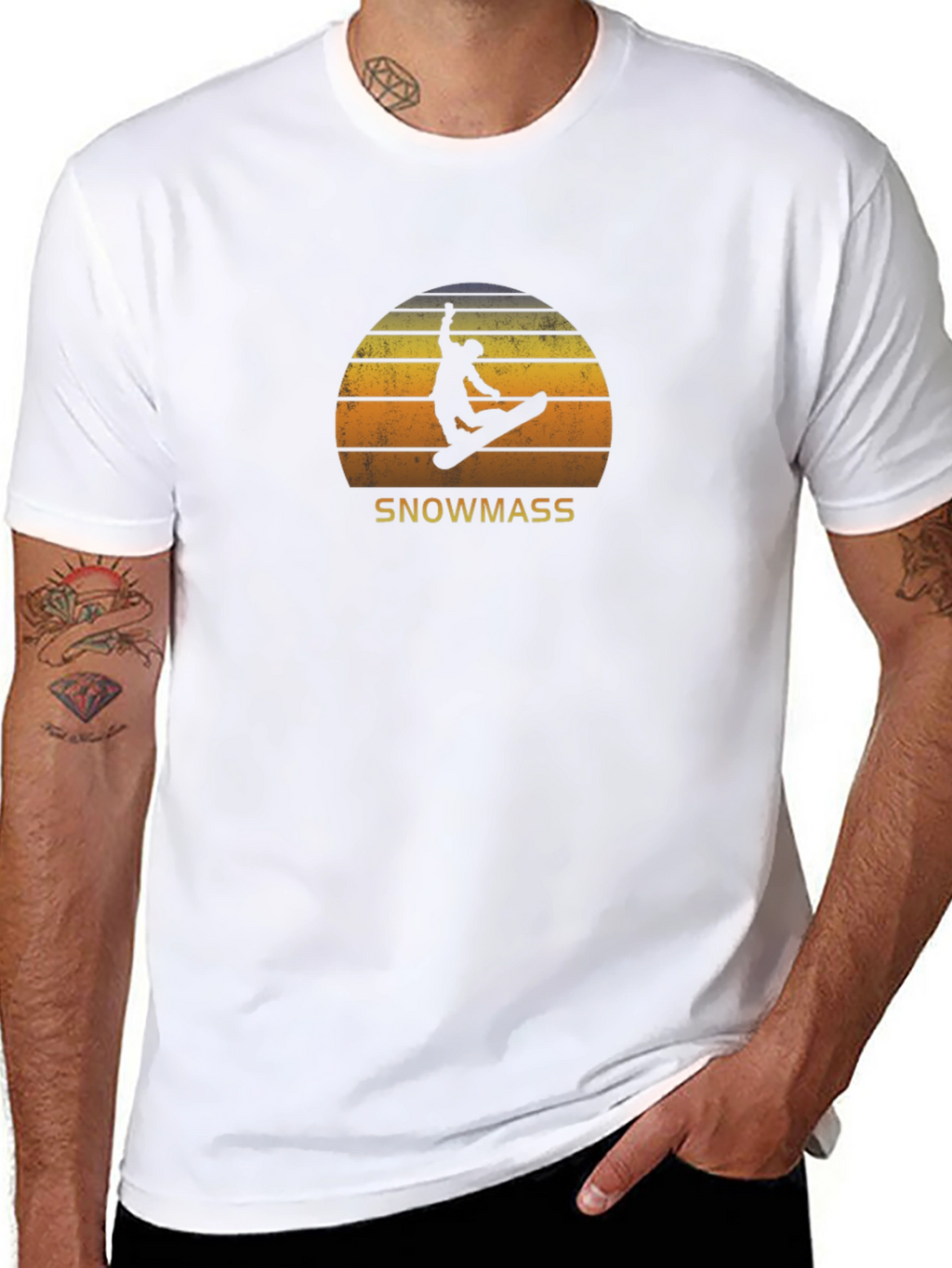 Snowmass Retro Sunset T-Shirt - Snowboarding Style