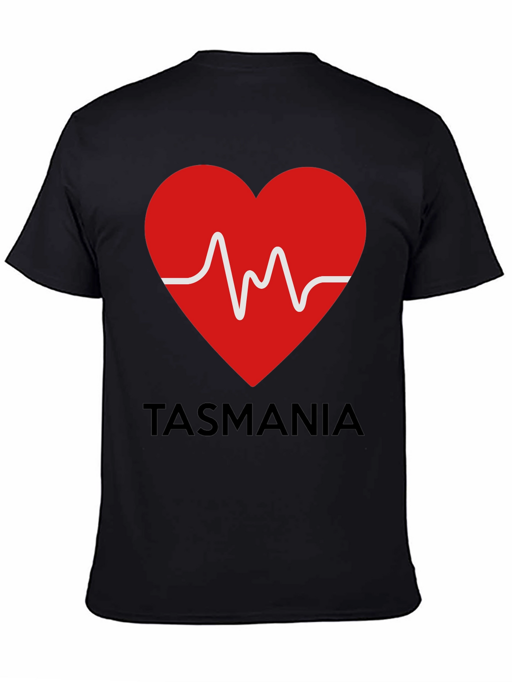 Tasmania Heartbeat Graphic Tee - Soft Cotton Blend