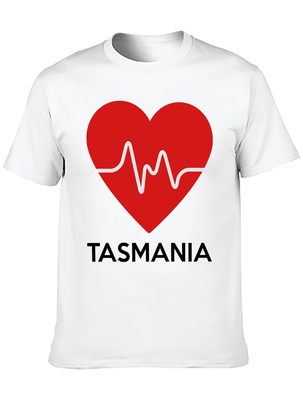 Tasmania Heartbeat Graphic Tee - Soft Cotton Blend
