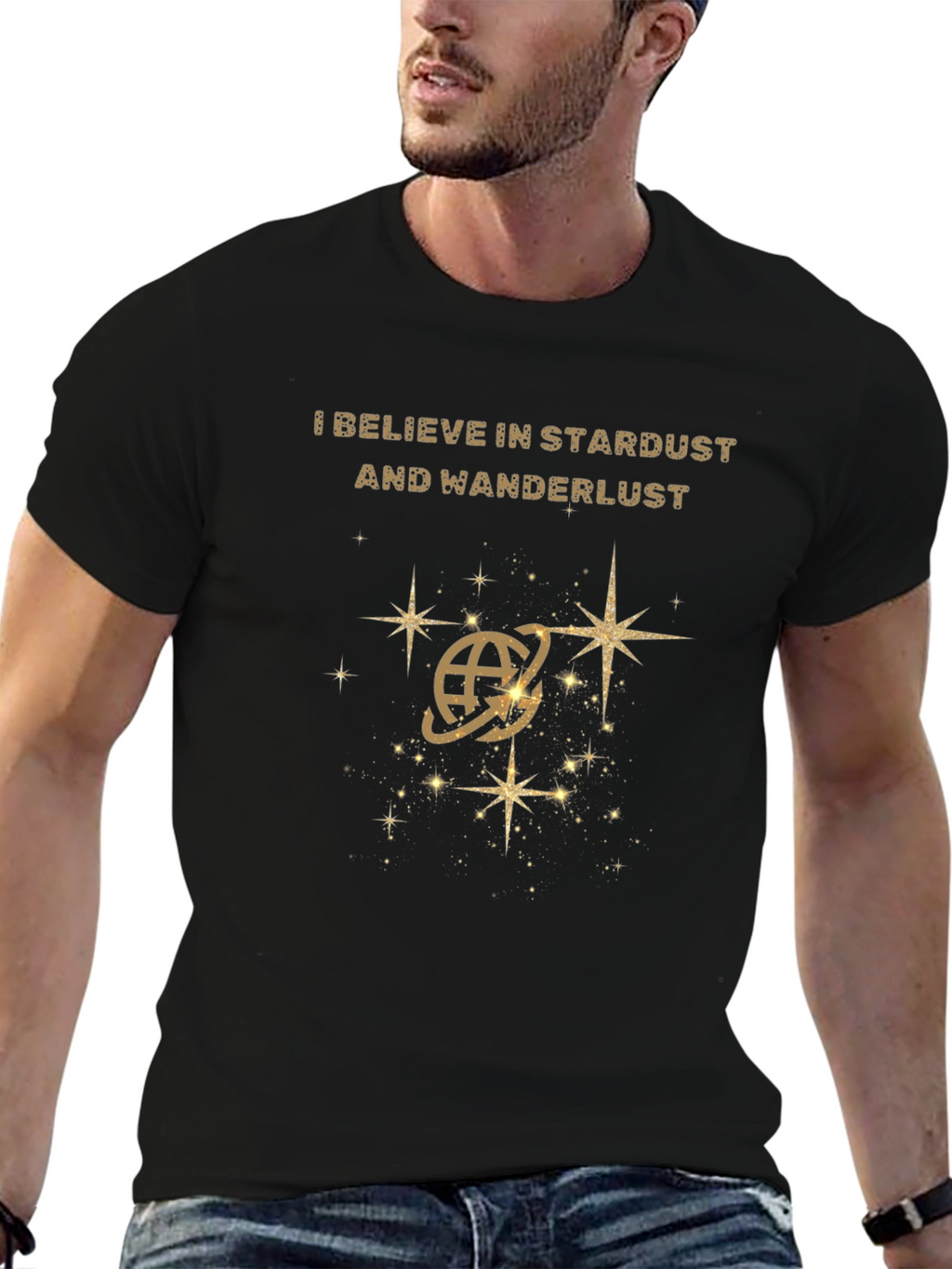 Stardust Wanderlust Graphic Tee - Premium Black T-Shirt
