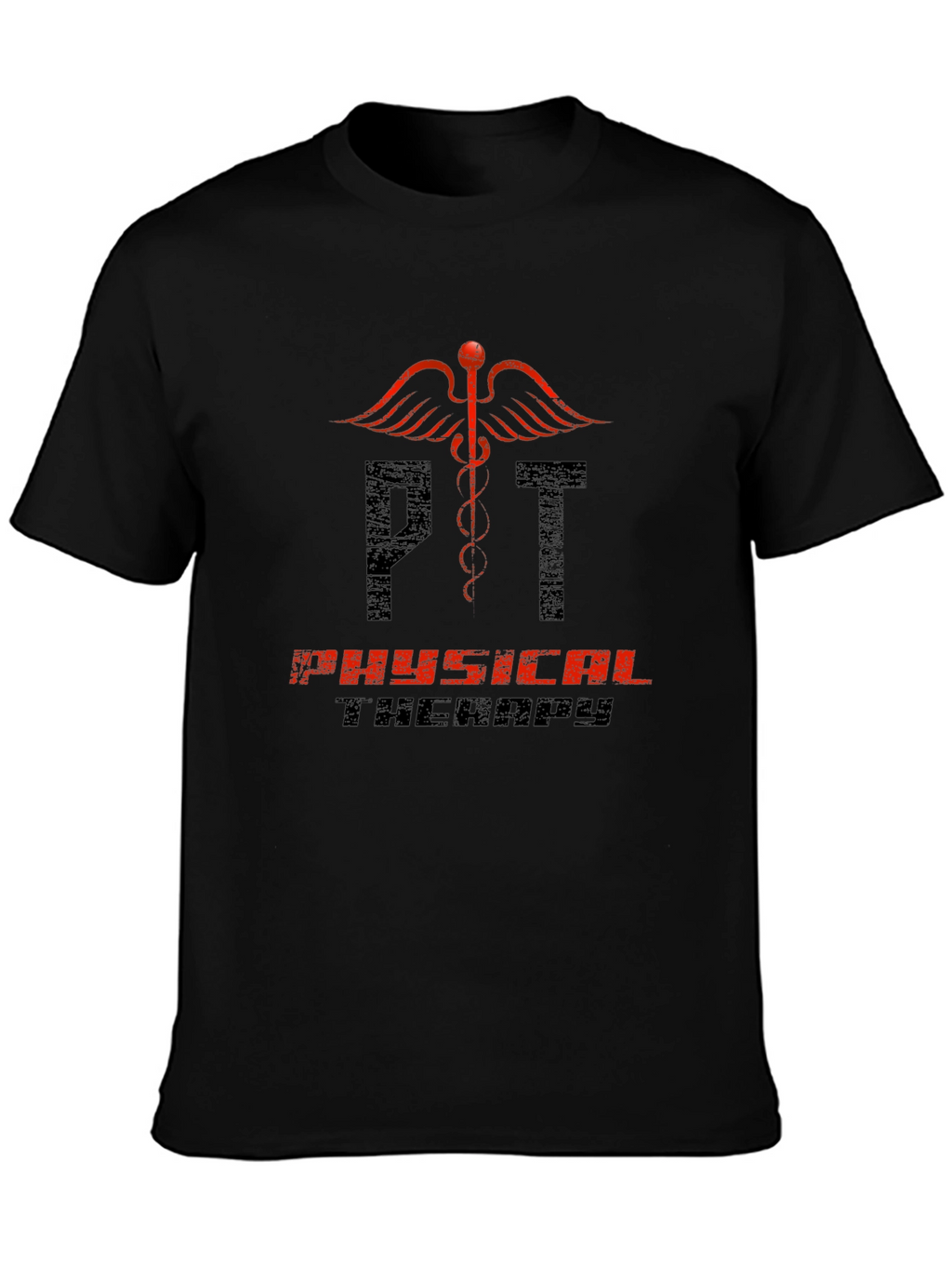 PT Physical Therapy Caduceus Black T-Shirt