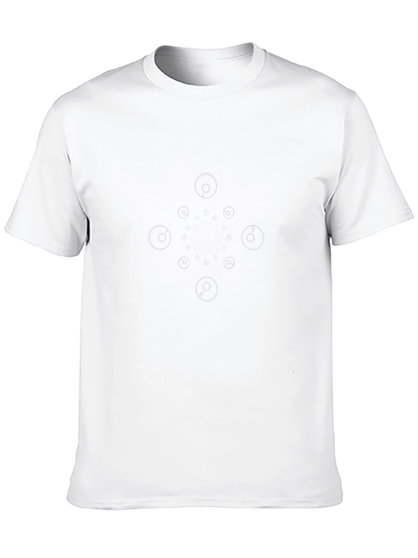 Geometric Circle Pattern Black T-Shirt