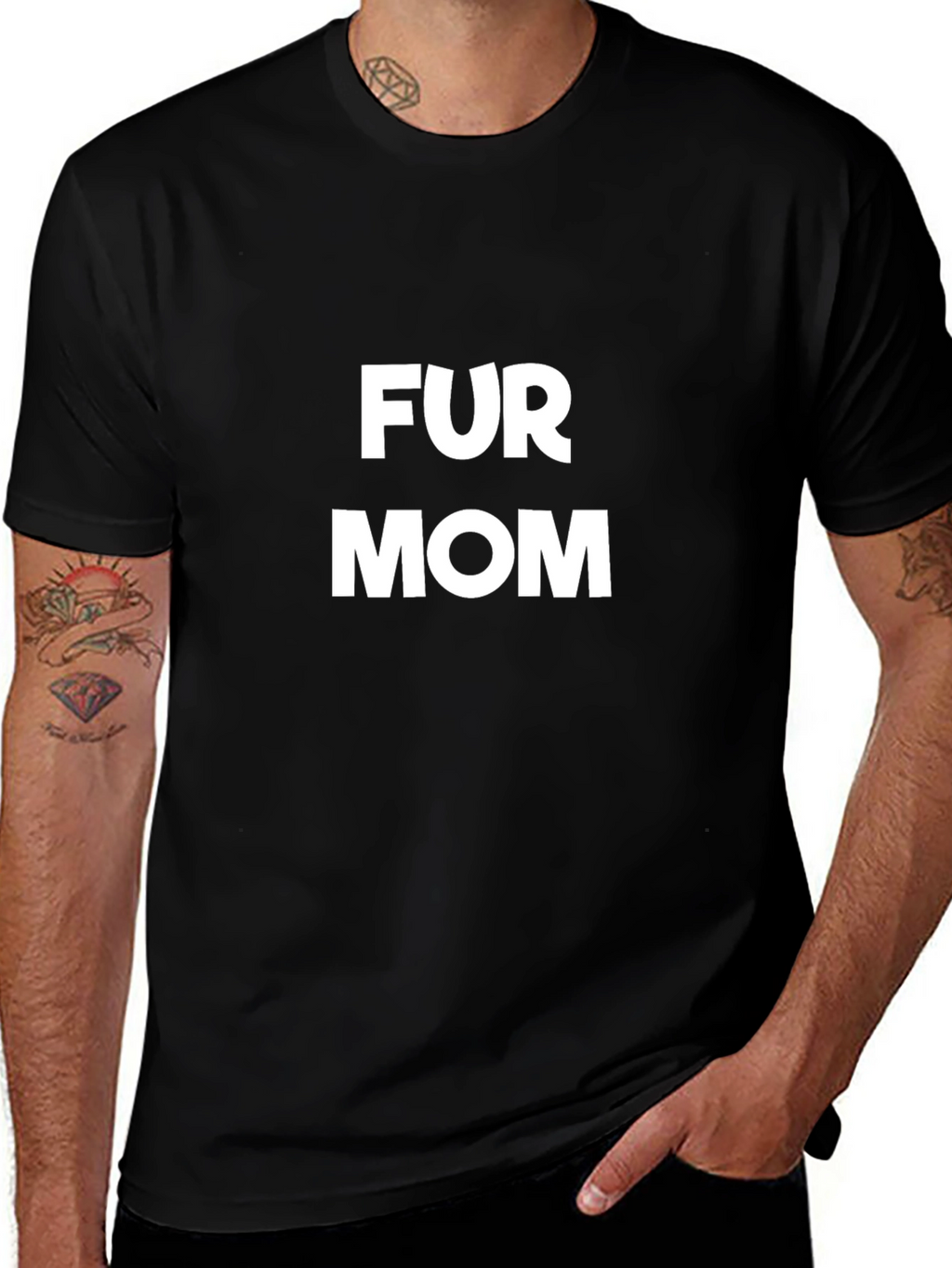 Fur Mom Graphic Tee - Black Cotton T-Shirt