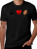 Peace Love Rugby Graphic T-Shirt