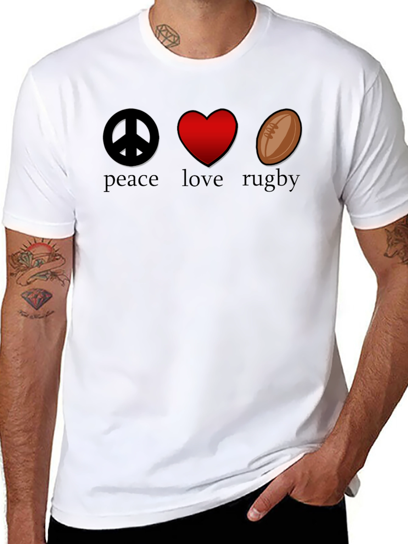 Peace Love Rugby Graphic T-Shirt