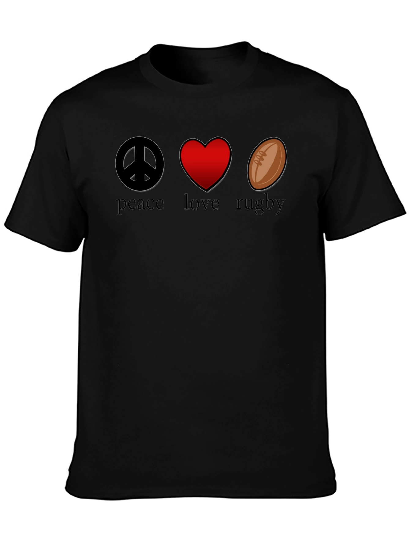 Peace Love Rugby Graphic T-Shirt