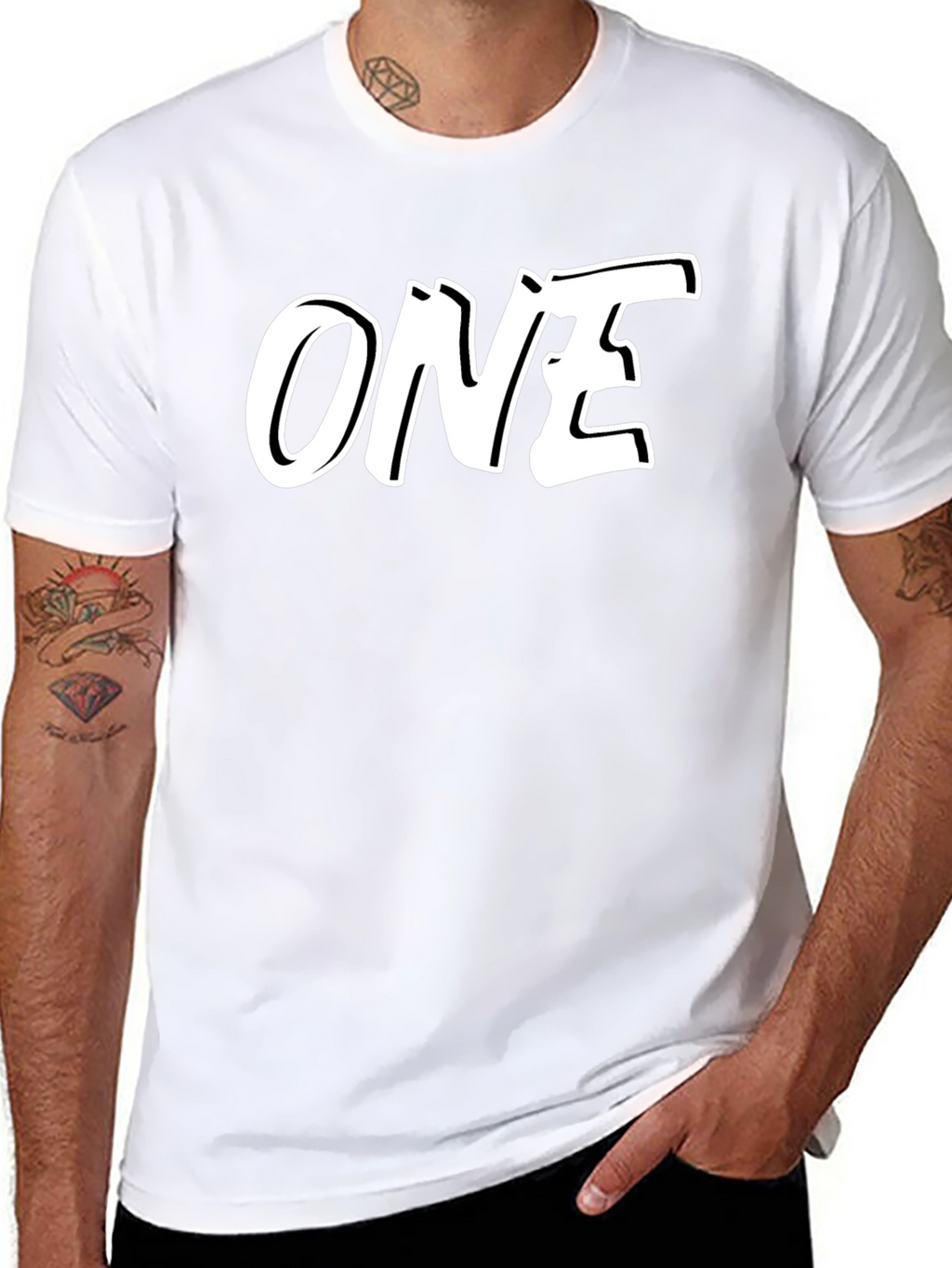 Bold ONE Graphic Tee - Black Cotton Blend