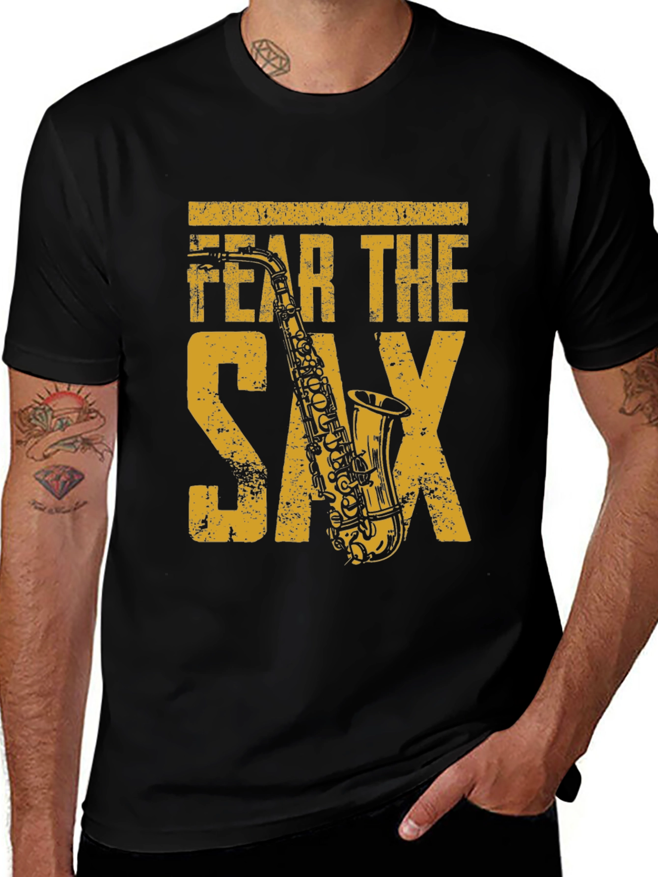 Fear The Sax T-Shirt - Musician Novelty Tee