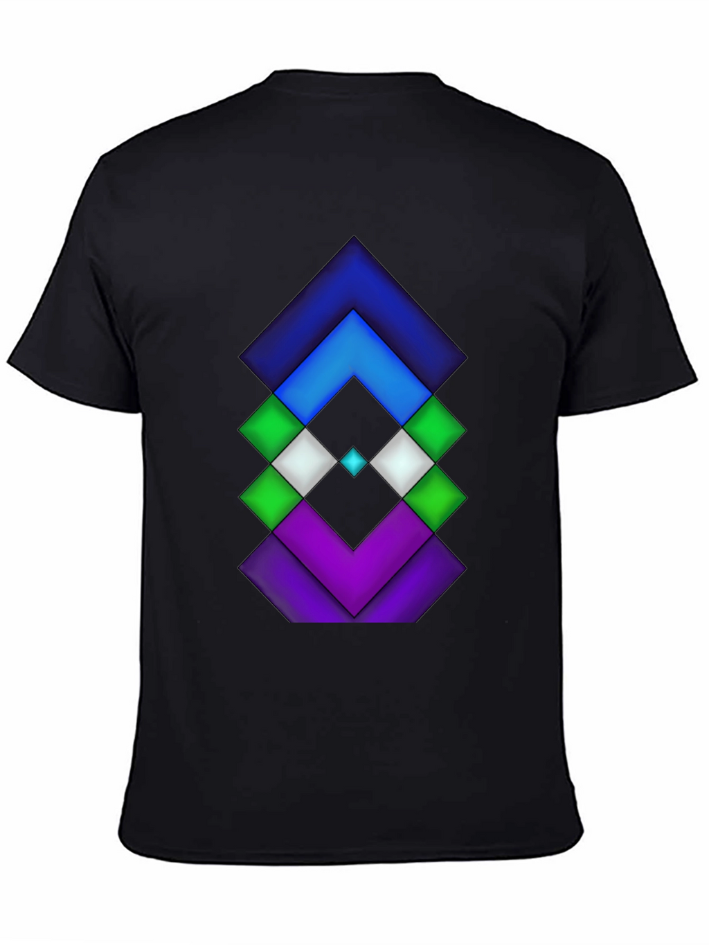Geometric Diamond Design Black Tee
