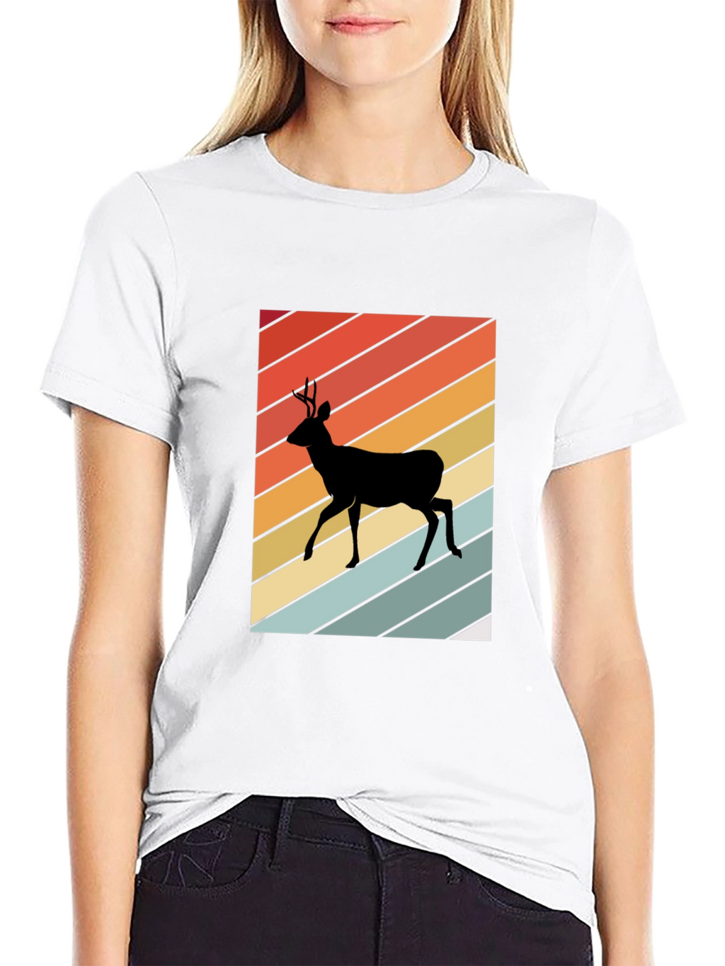 Retro Deer Silhouette T-Shirt