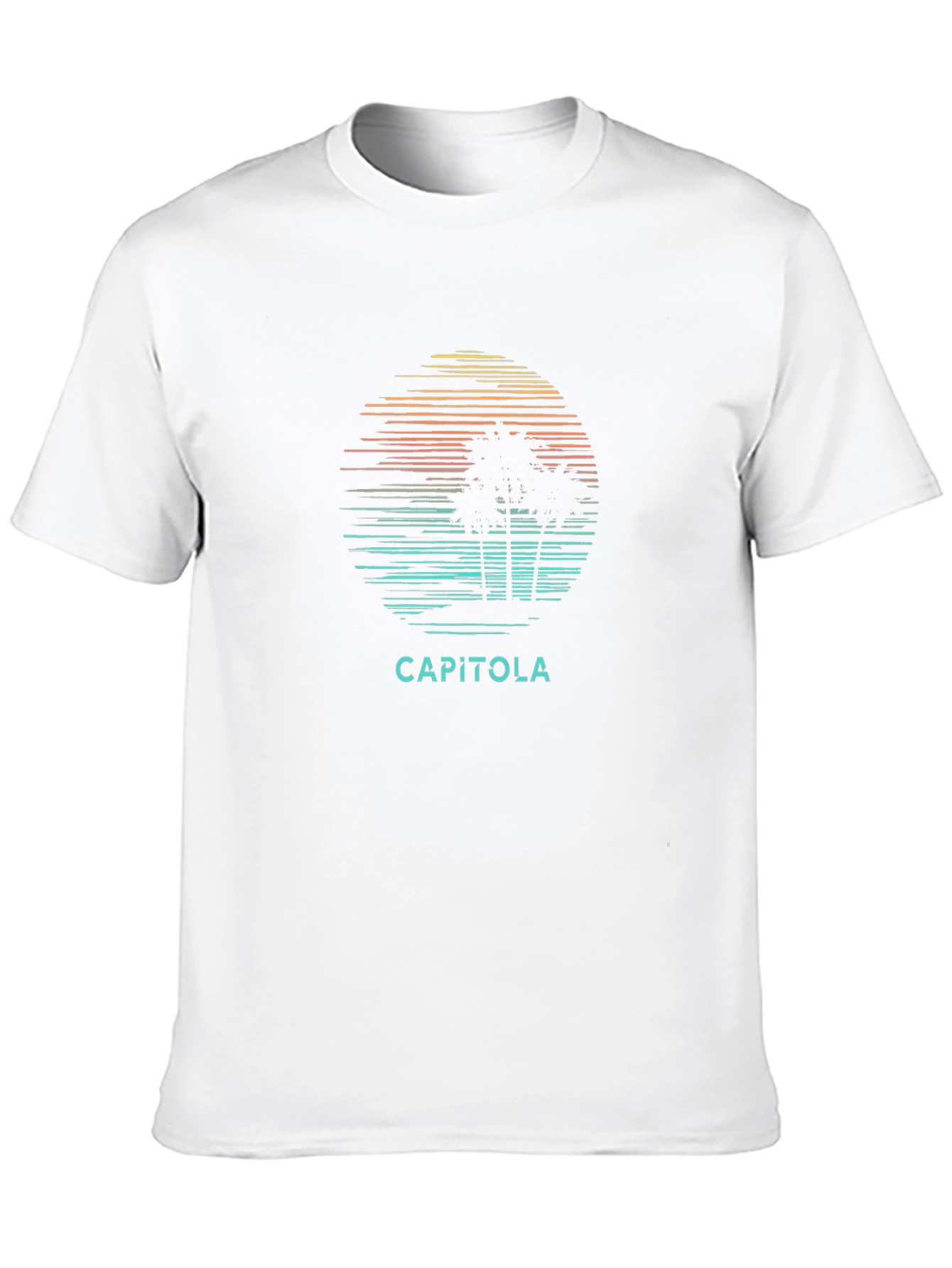 Capitola Palm Tree Sunset Black Graphic Tee