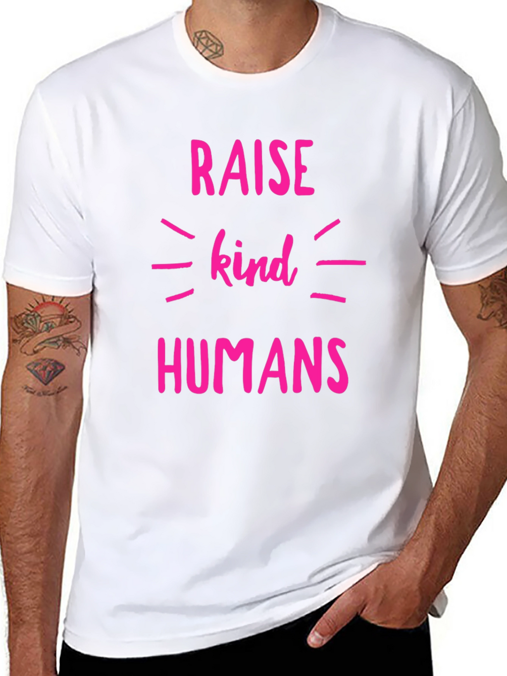 Raise Kind Humans T-Shirt - Black Crew Neck Tee
