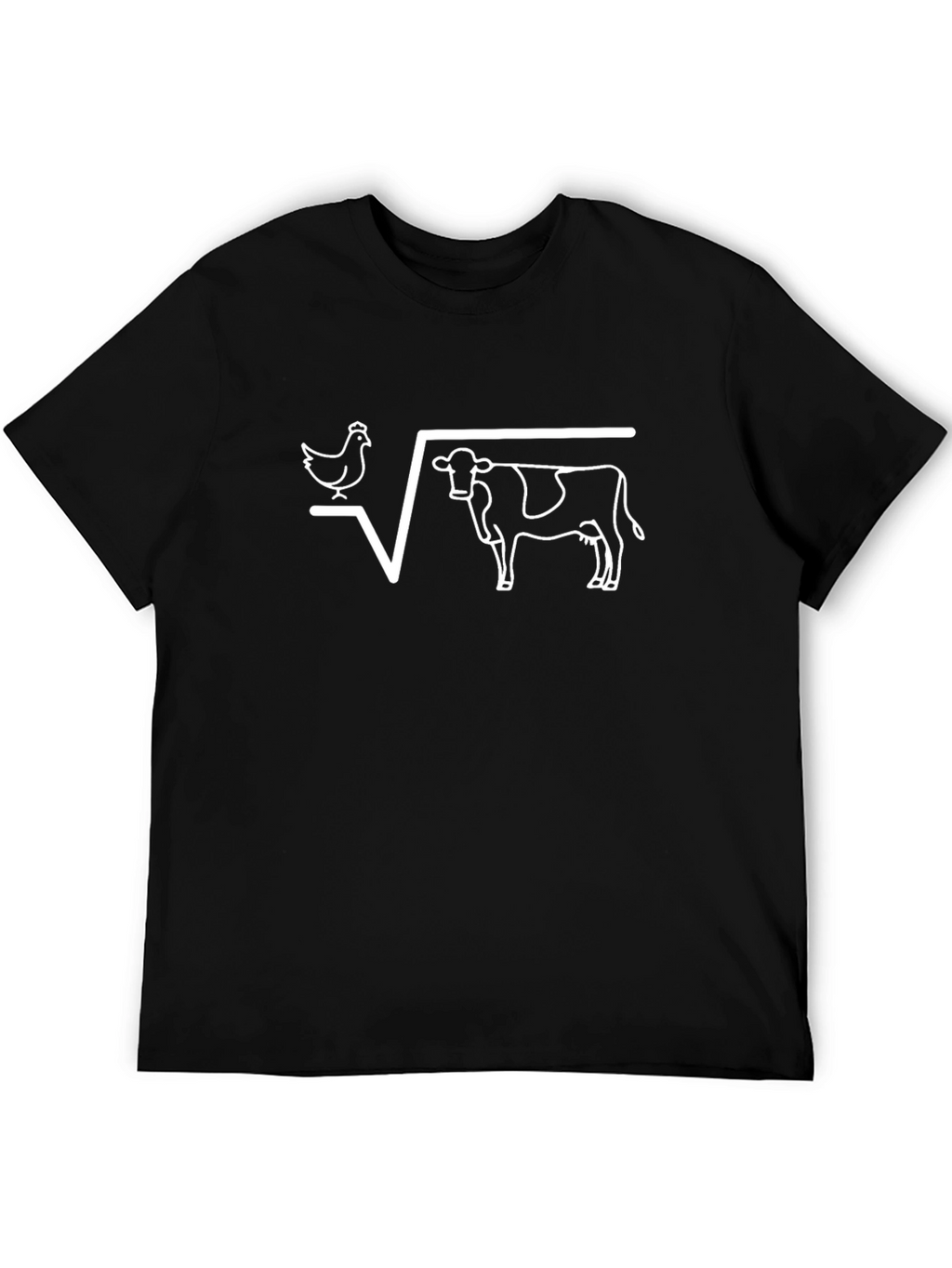 Funny Chicken Cow Root Math T-Shirt