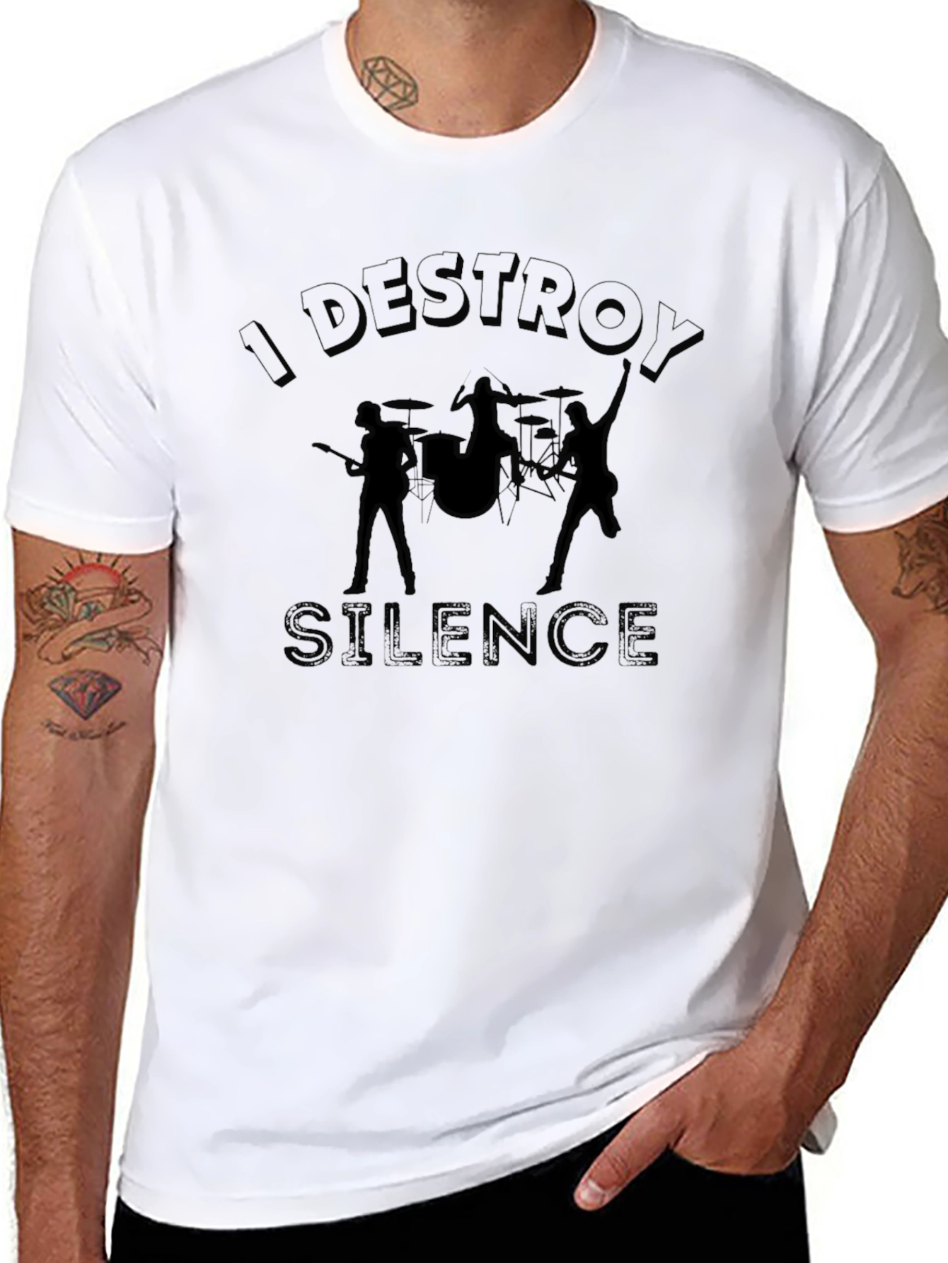 I Destroy Silence Graphic T-Shirt - Music Band Tee