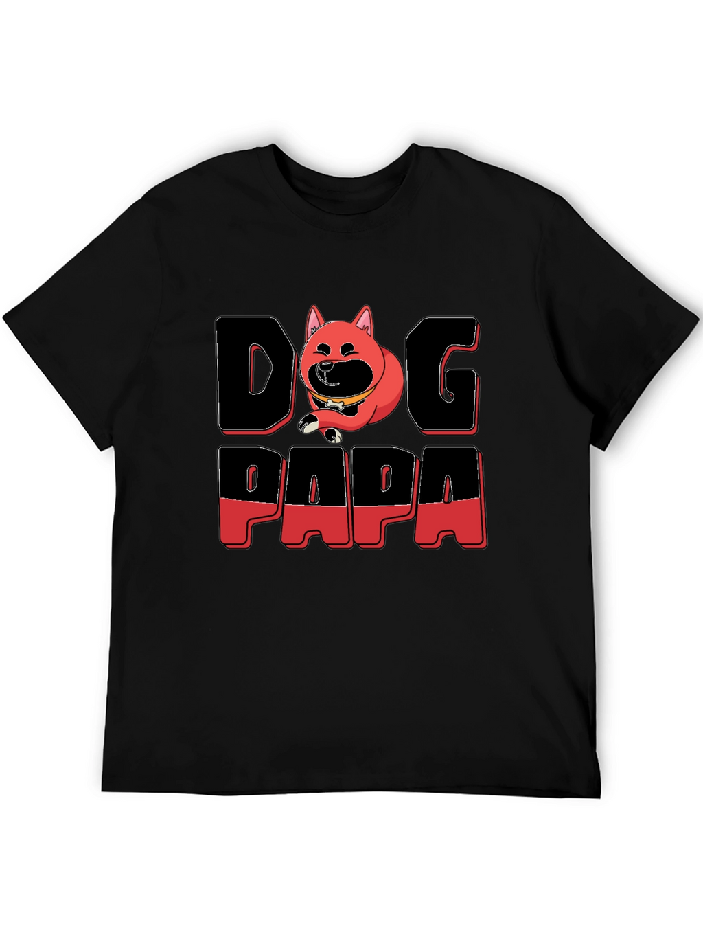 Dog Papa Graphic T-Shirt - Mens Black Tee