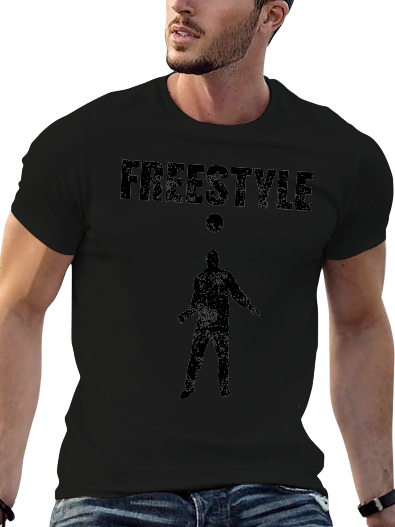 Freestyle Soccer Graphic T-Shirt - Black