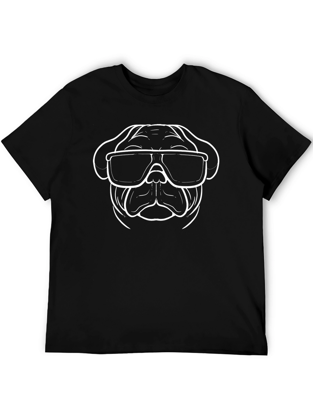 Cool Pug Graphic Tee - Black Cotton T-Shirt