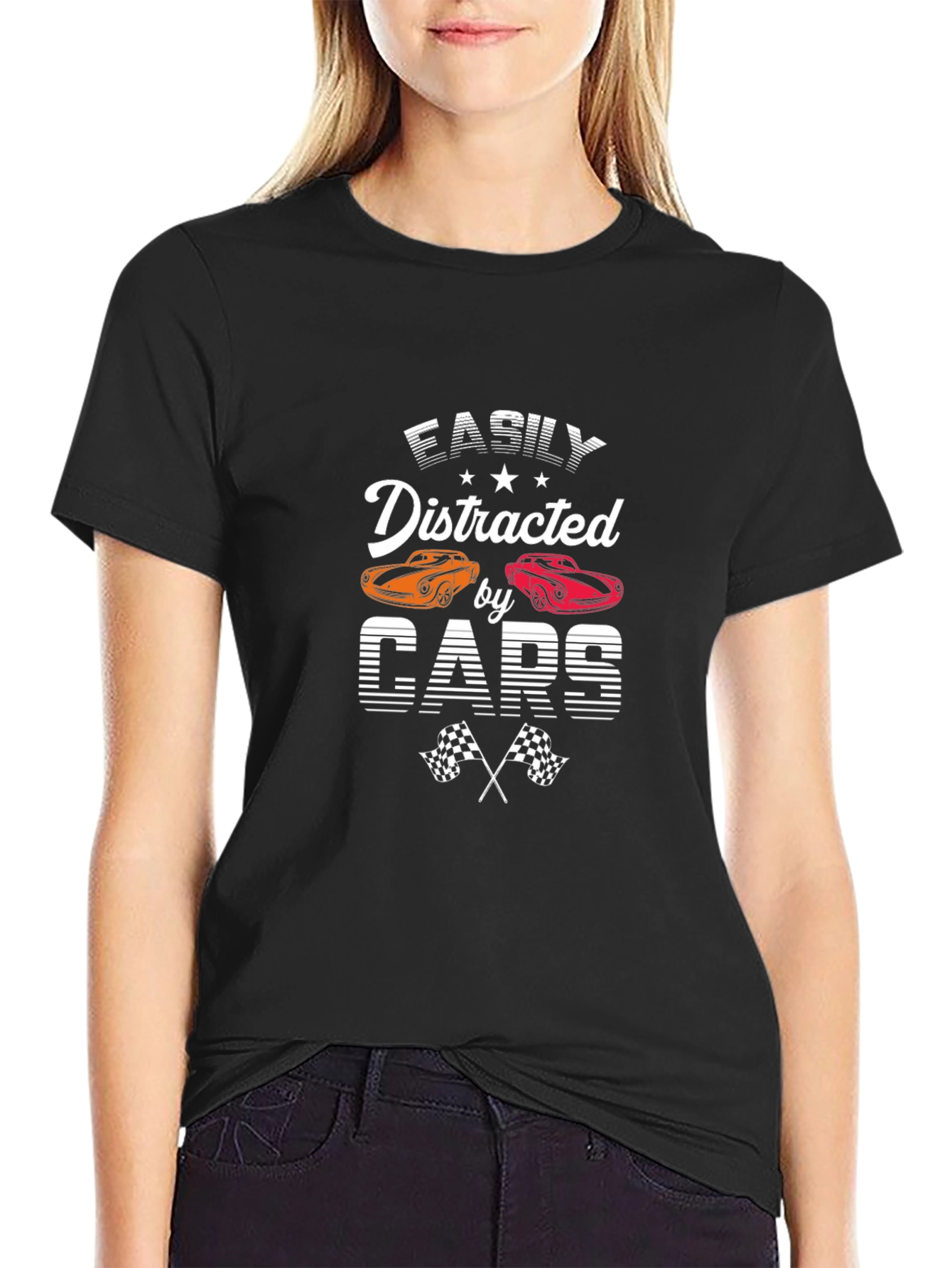 Easily Distracted by Cars T-Shirt Black