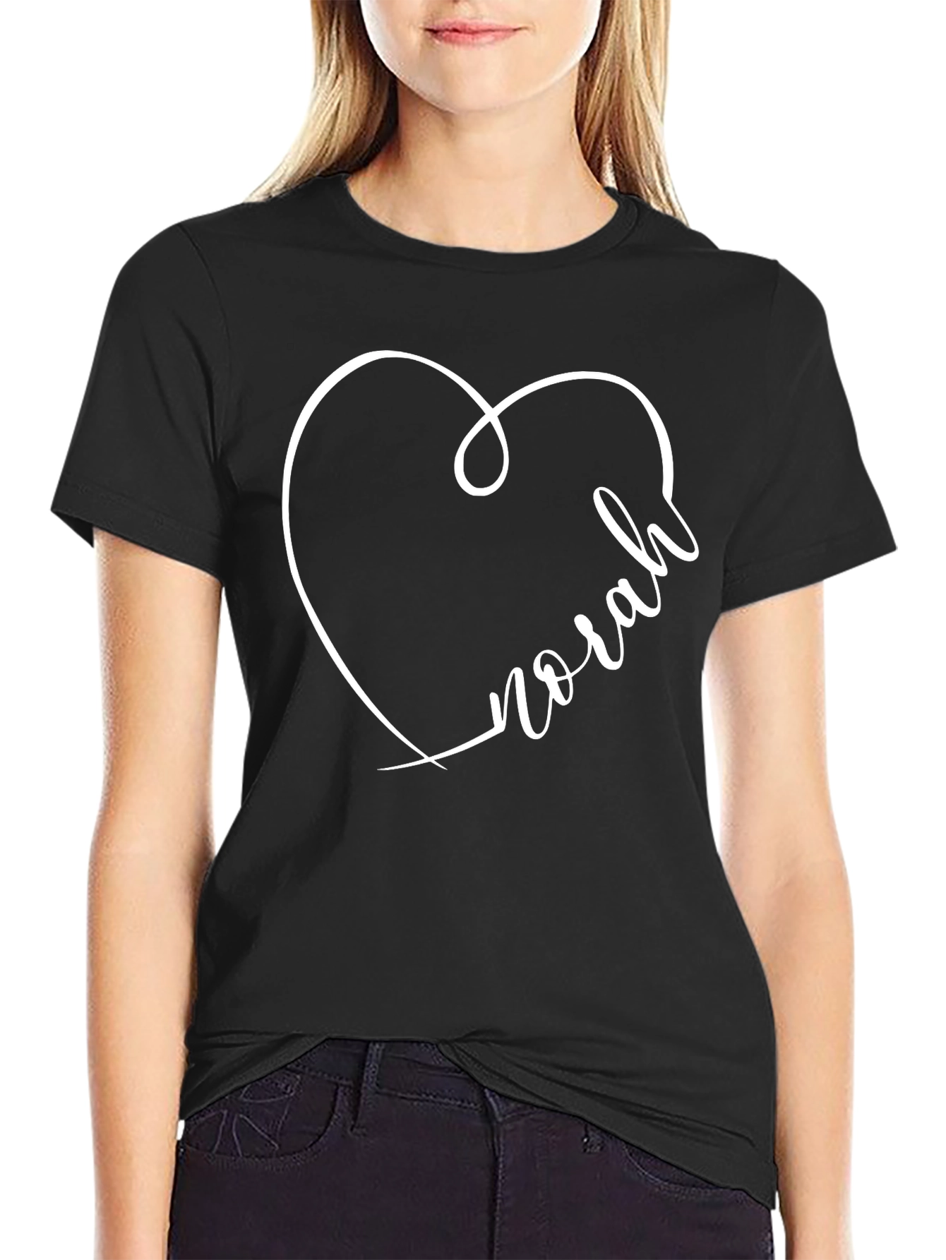 Norah Heart T-Shirt - Personalized Gift