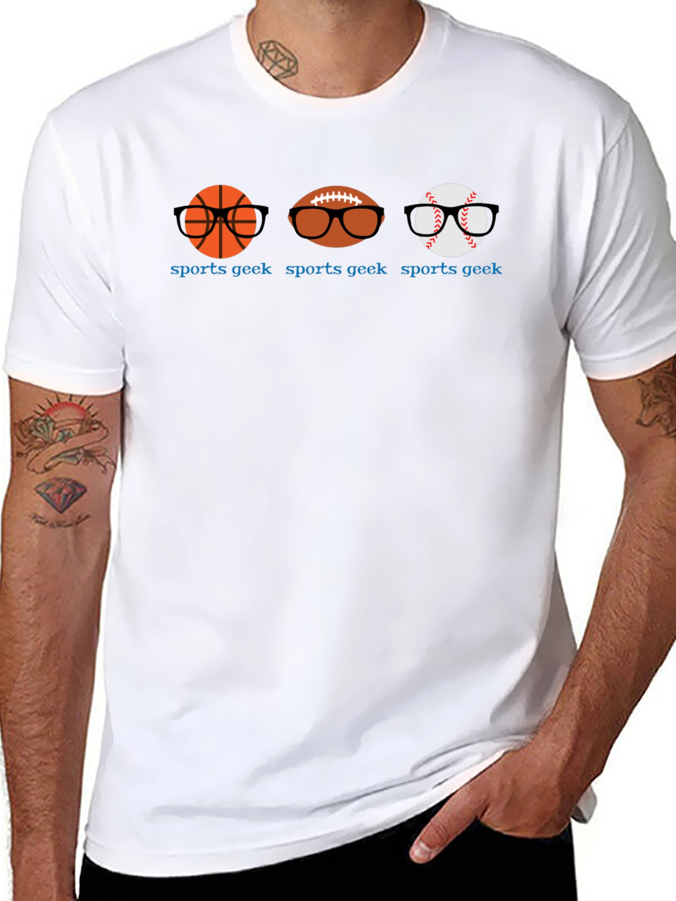 Sports Geek T-Shirt: Basketball Football Baseball Tee