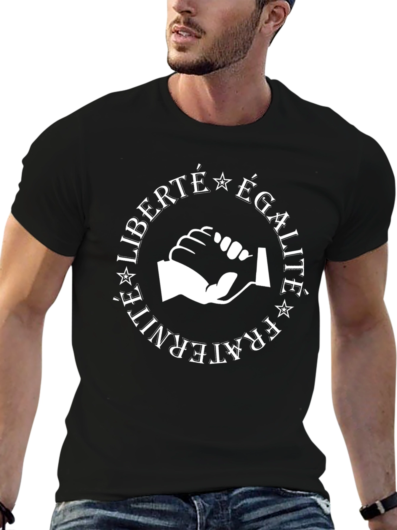 Liberté Égalité Fraternité Graphic Tee - Black