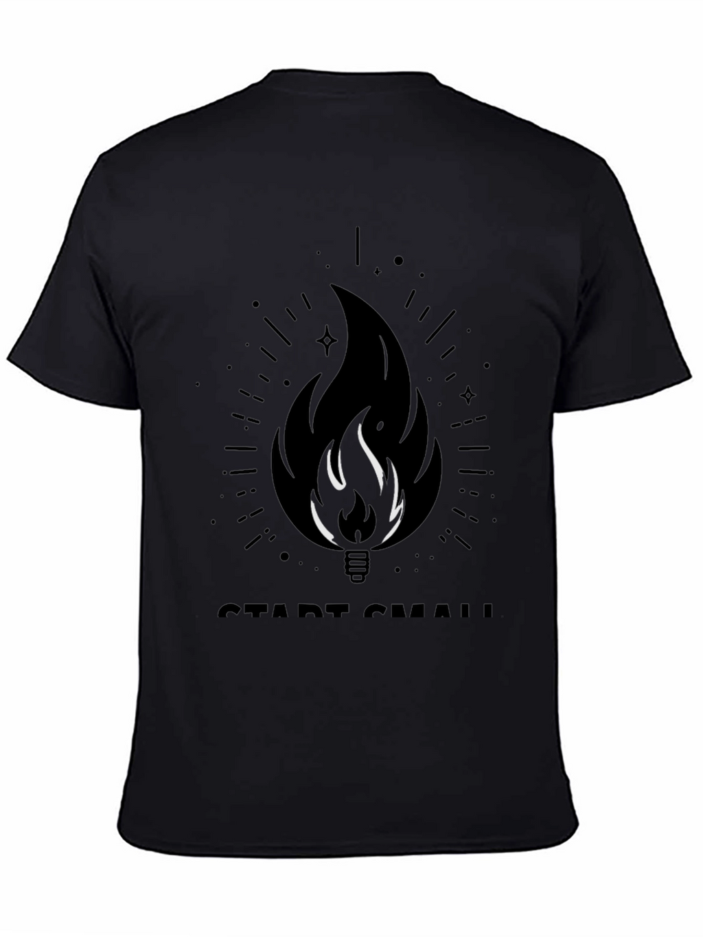 Start Small Flame Graphic Black T-Shirt