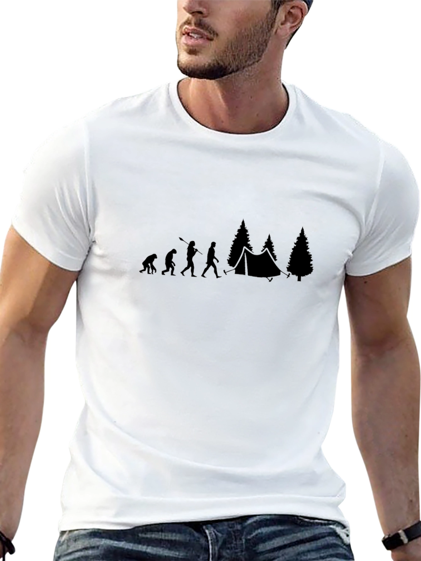 Evolution of Camping Black T-Shirt