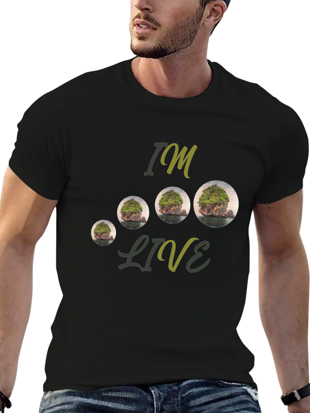 Island Landscape Graphic Tee