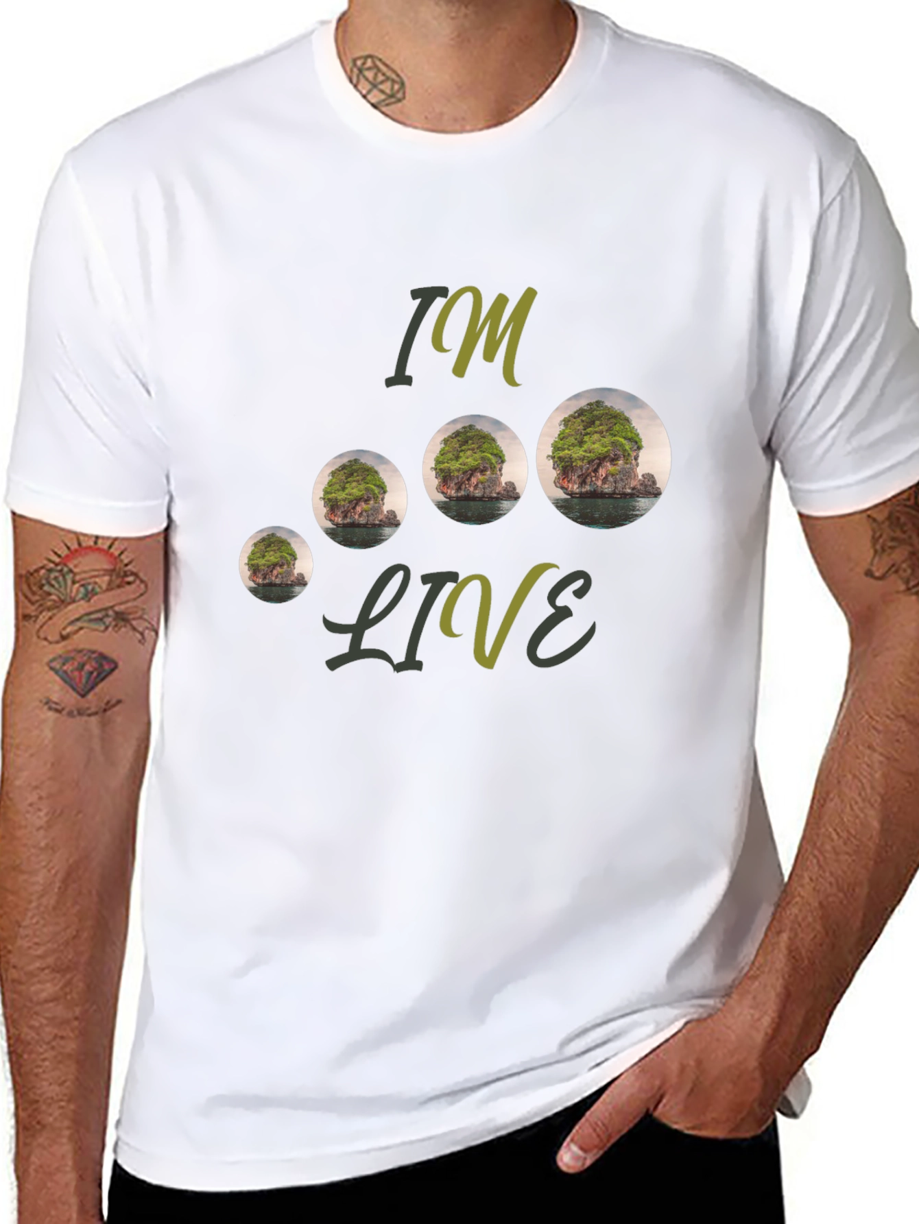 Island Landscape Graphic Tee