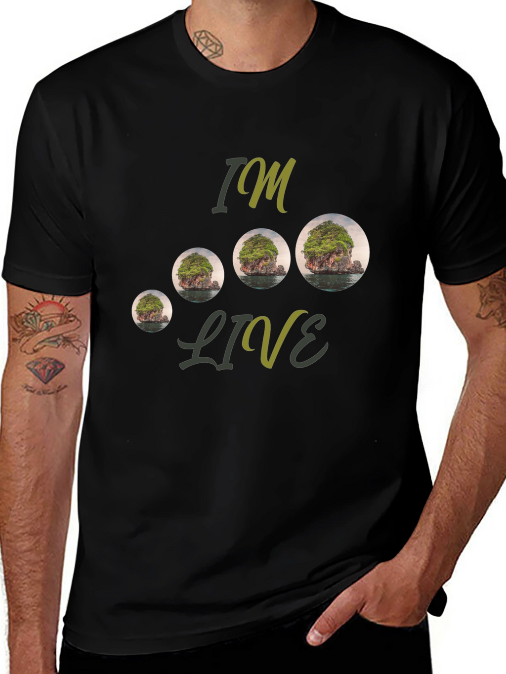 Island Landscape Graphic Tee