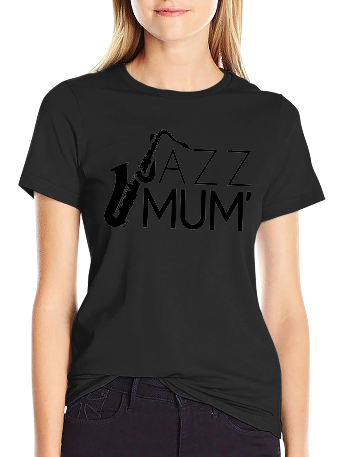 Jazz Mum Black T-Shirt - Stylish Music Lover Apparel
