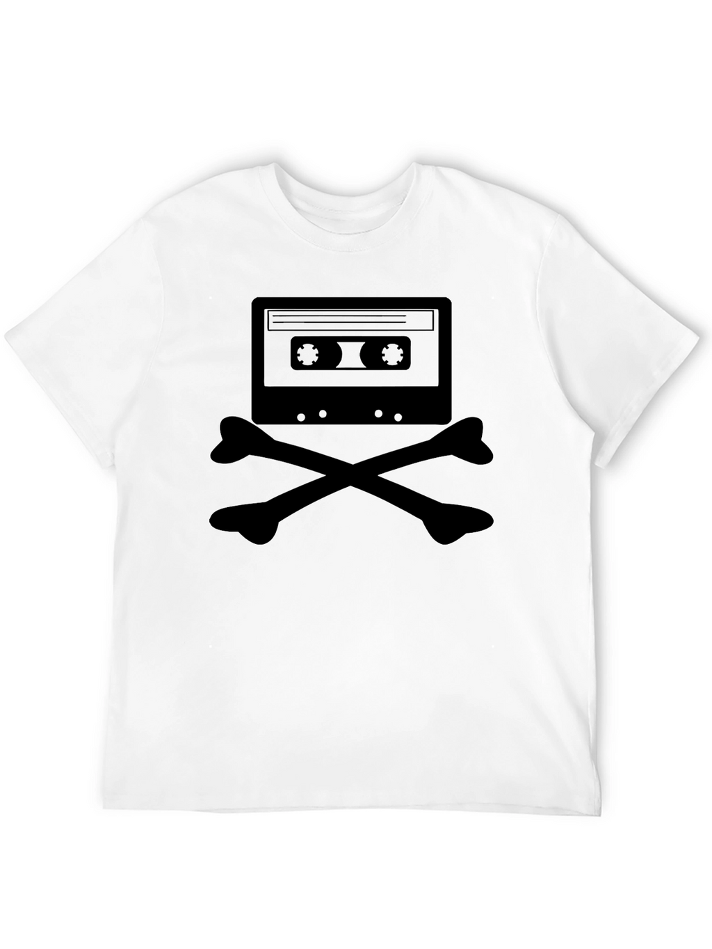 Retro Cassette Skull Graphic T-Shirt