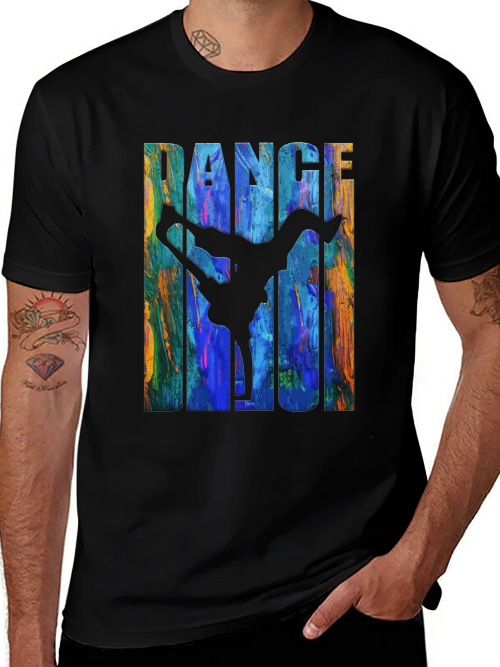 Dance Magic Graphic Tee - Black Cotton T-Shirt