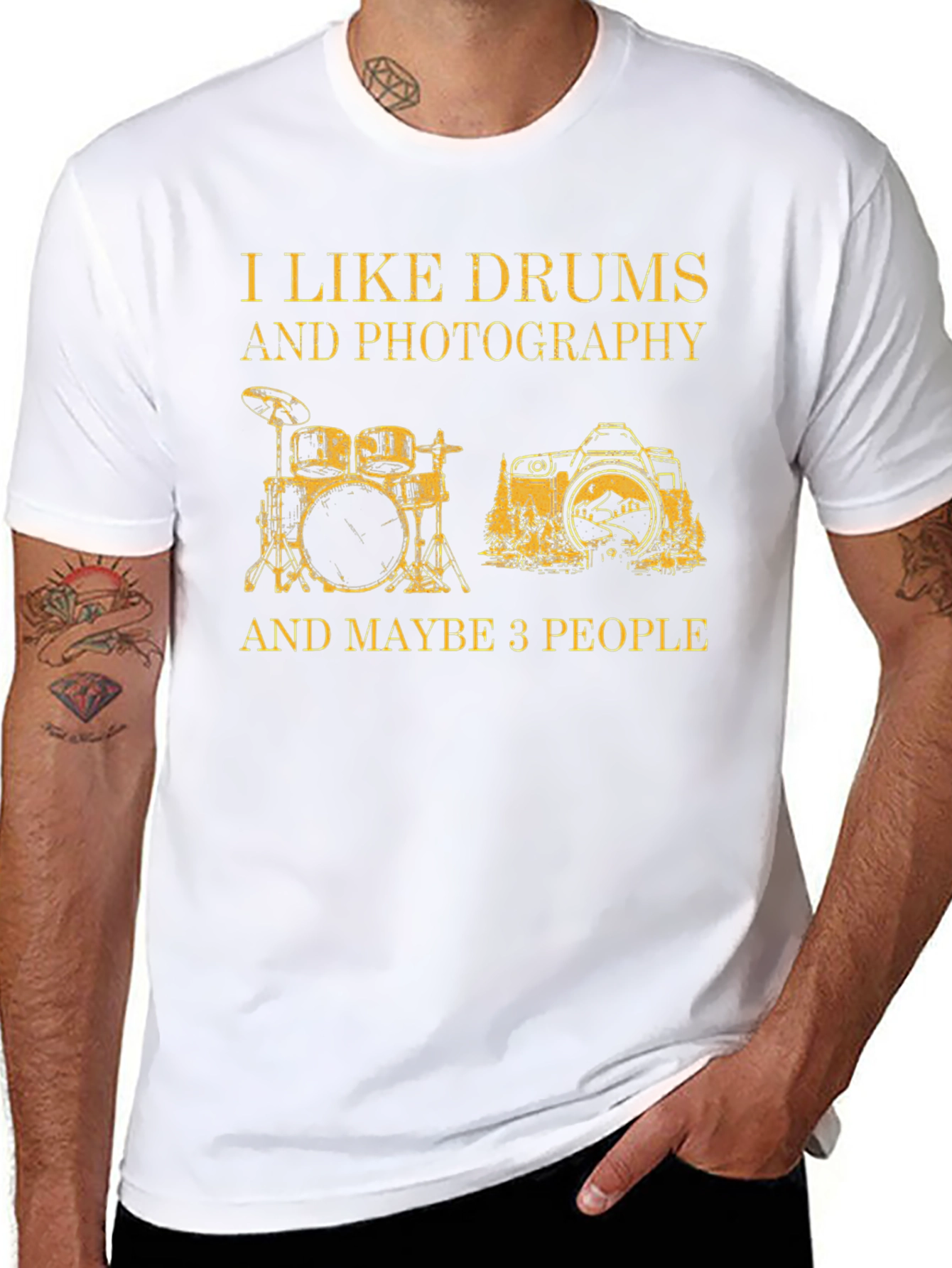 Drums & Photography Graphic T-Shirt
