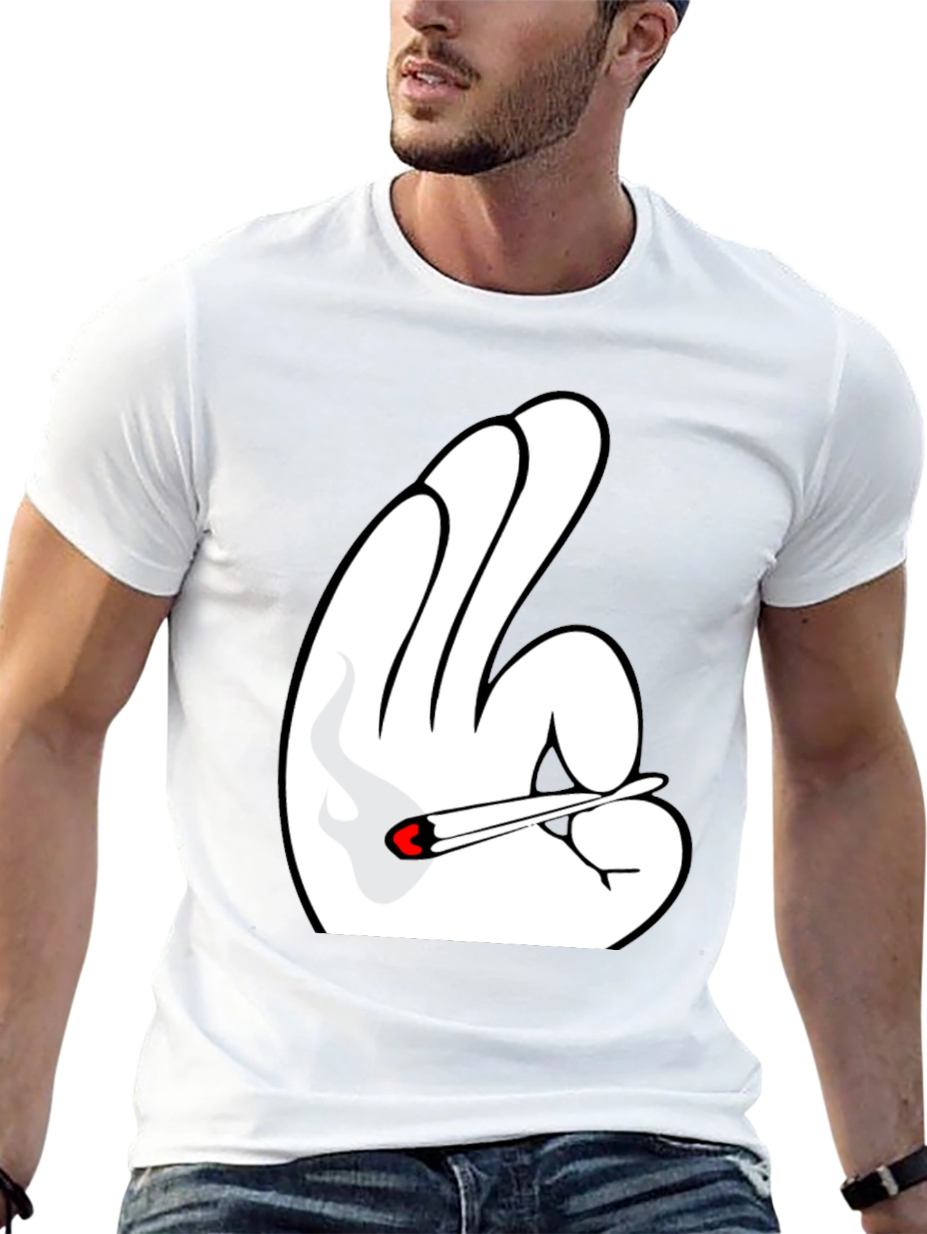 Novelty Hand Gesture T-Shirt - Black Tee