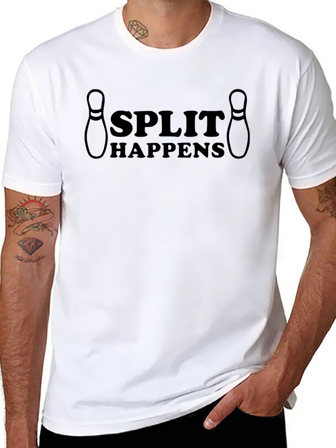 Split Happens Bowling T-Shirt - Black