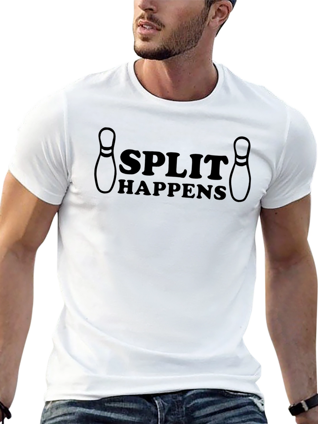 Split Happens Bowling T-Shirt - Black