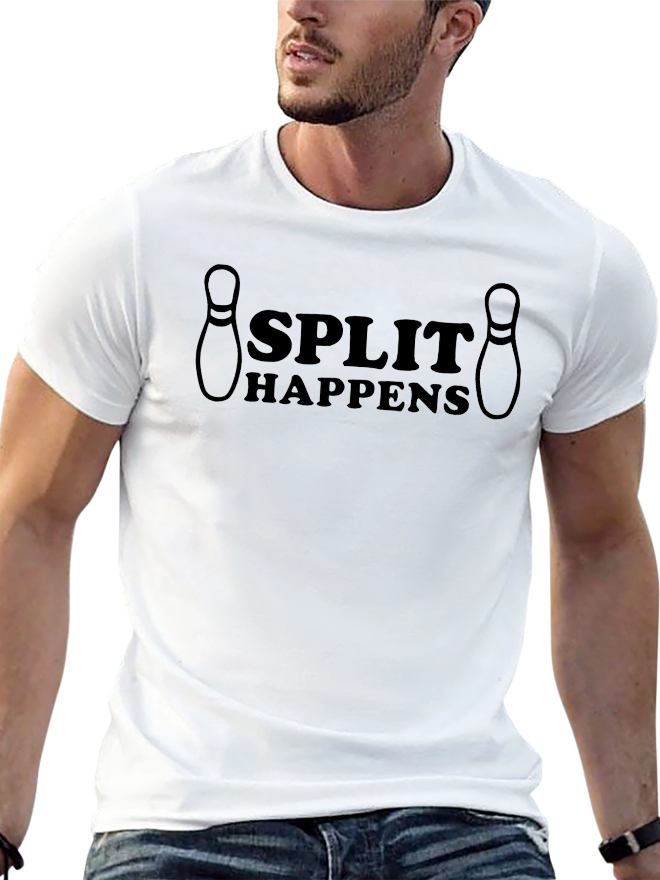 Split Happens Bowling T-Shirt - Black