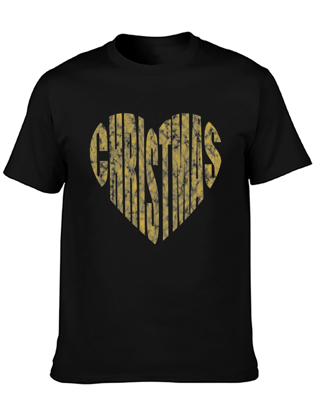 Christmas Heart Graphic T-Shirt - Black
