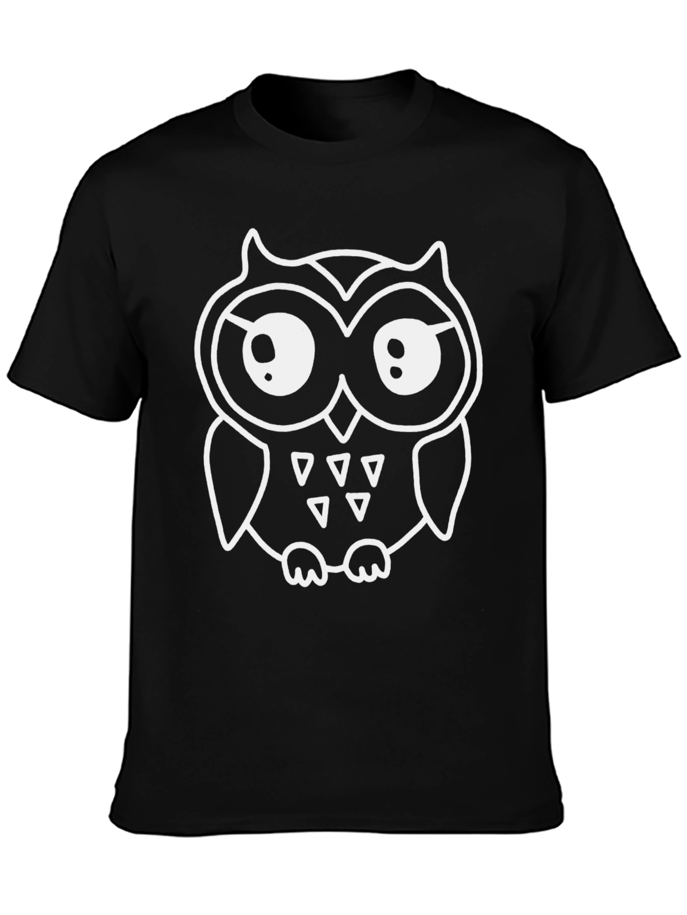 Cool Owl Graphic Tee - Black Cotton Shirt