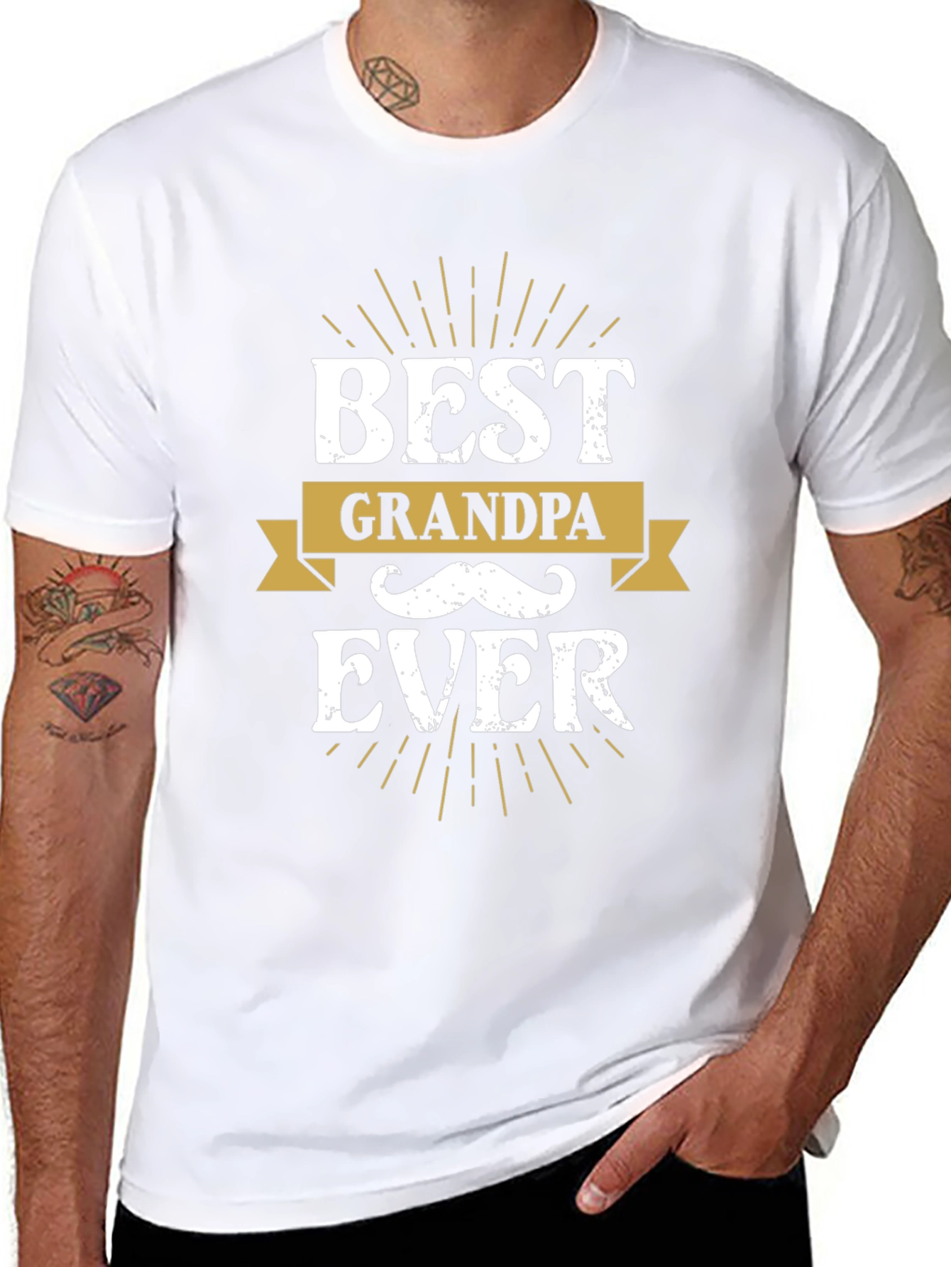 Best Grandpa Ever Black Graphic Tee