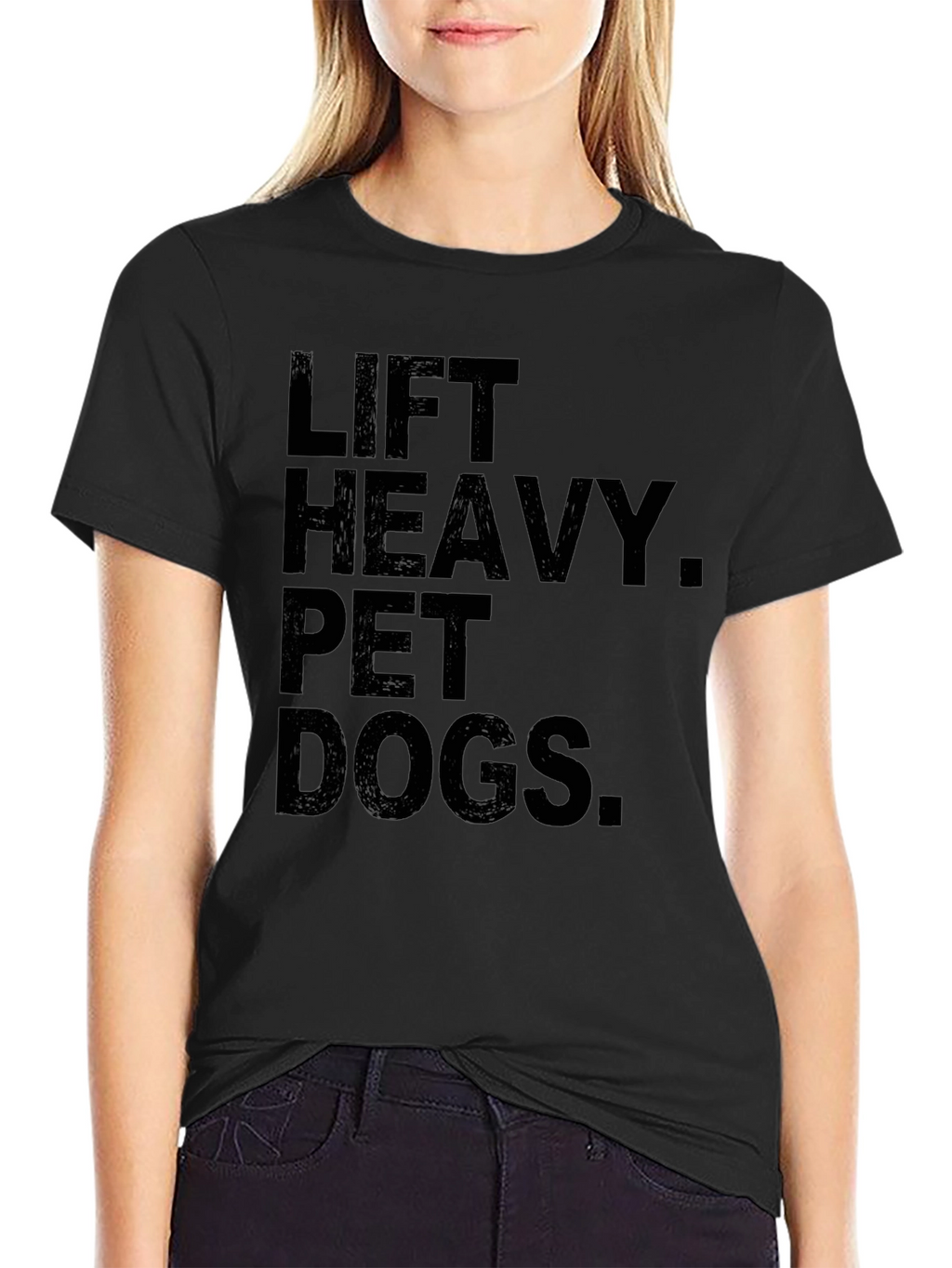Lift Heavy Pet Dogs Black T-Shirt