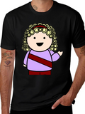 Cartoon Character Graphic Tee - Black T-Shirt