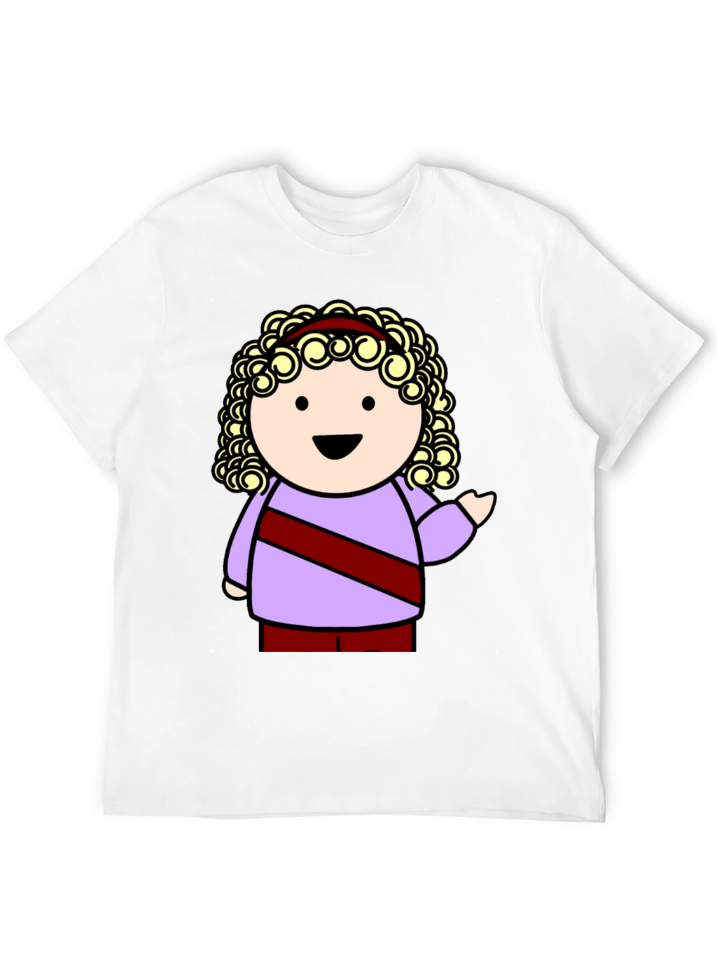 Cartoon Character Graphic Tee - Black T-Shirt