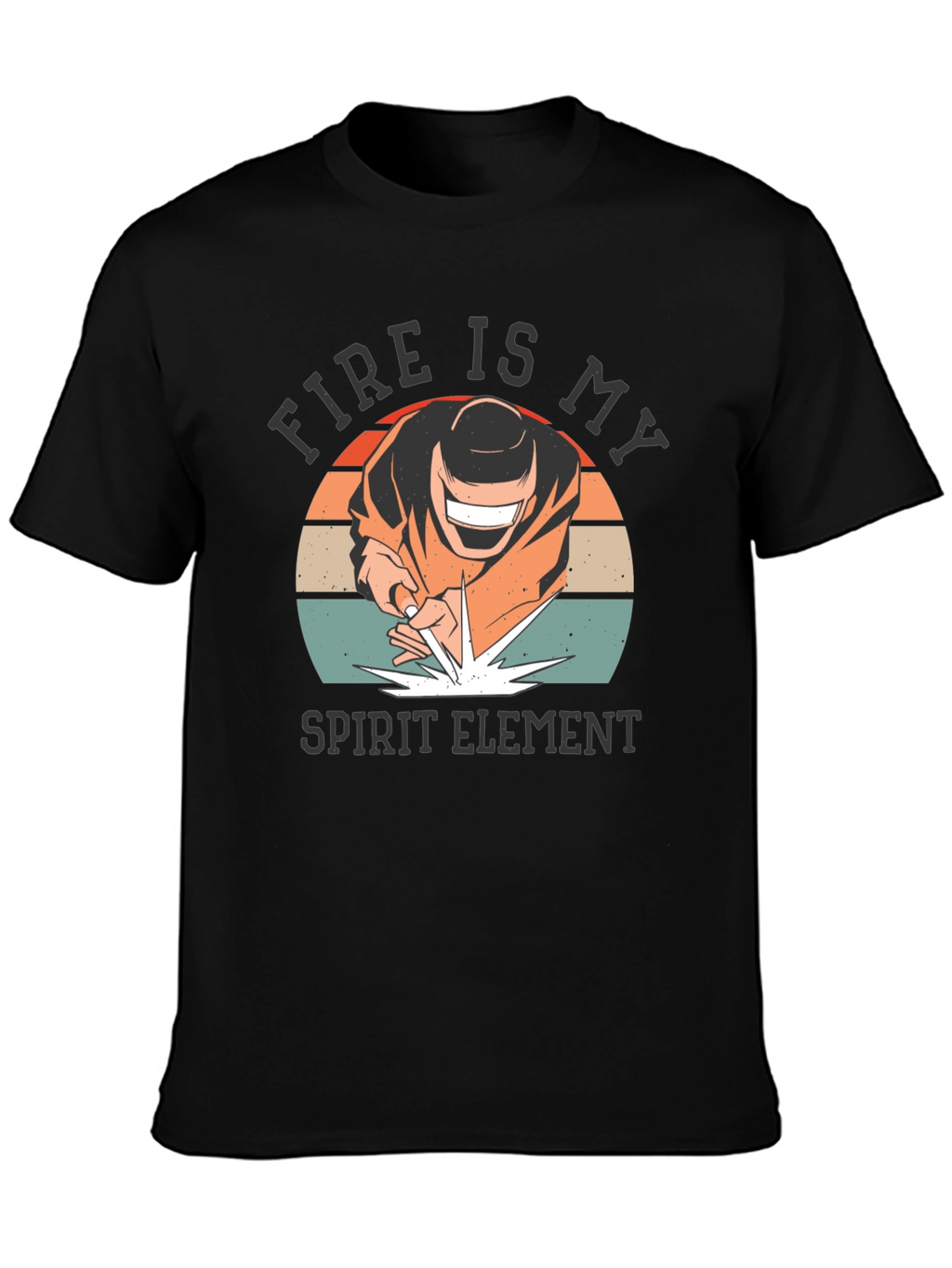 Fire Is My Spirit Element Black T-Shirt
